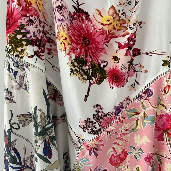 NWT Chelsea & Theodore Floral Bird Print Patchwork Maxi Skirt M - Picture 5 of 10